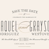 "Hyde Park" - Save the Dates in Soft Ivory by Meagan Christensen - Detail