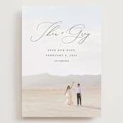 "Enchantment" - Save the Dates in Graphite by Snow and Ivy - Front