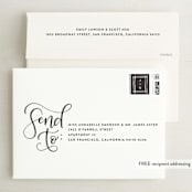 "Brushed" - Save the Dates in Pearl by Amy Payne - FREE Recipient Addressing