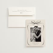 "Bow" - Save the Dates in Tuxedo by Corinne Malesic - Save the Date with Envelope