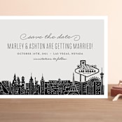 "Big City - Las Vegas" - Save the Dates in Light Taupe by Hooray Creative - Front
