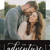 "The Adventure Begins" - Save the Dates in Milk by Kelly Schmidt - Detail