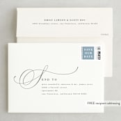 "Legato" - Save the Dates in Cloud by Hooray Creative - FREE Recipient Addressing