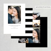 "Triple Take" - Save the Dates in Pearl by Hooray Creative - Back of Card Options