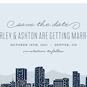 "Big City - Denver" - Save the Dates in Pale Blue by Hooray Creative - Detail