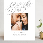 "Casual Script" - Save the Dates in Snow by Pink House Press - Front