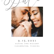 "Casual Script" - Save the Dates in Snow by Pink House Press - Detail