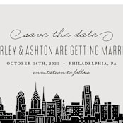 "Big City - Philadelphia" - Save the Dates in Light Taupe by Hooray Creative - Detail