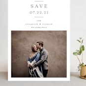 "Editorially" - Save the Dates in Tuxedo by Everett Paper Goods - Front