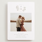 "Monogrammed" - Save the Dates in Taupe by Chris Griffith - Front