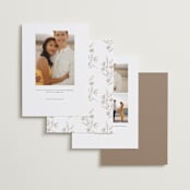 "Monogrammed" - Save the Dates in Taupe by Chris Griffith - Back of Card Options