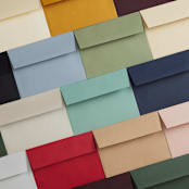 "Monogrammed" - Save the Dates in Taupe by Chris Griffith - Colored Envelopes Available