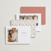 "Foliage Crest" - Save the Dates in Mulberry by Everett Paper Goods - Back of Card Options