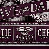 "Slated Forever" - Save the Dates in Plum by GeekInk Design - Detail