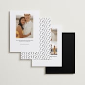 "Showered" - Save the Dates in Graphite by Claudia Orengo - Back of Card Options