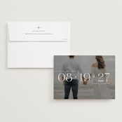 "Horizon Line" - Save the Dates in Pearl by Olivia Goree - Save the Date with Envelope