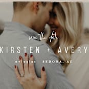 "Kindred" - Save the Dates in Nutmeg by Melissa Egan of Pistols - Detail
