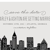 "Big City - Atlanta" - Save the Dates in Light Taupe by Hooray Creative - Detail