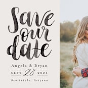 "Brushed Date" - Save the Dates in Sand by Pink House Press - Detail
