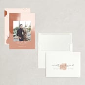 "Minimalist Abstract Sunset" - Save the Dates in Terracotta by Stephanie Given - Assembled