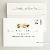 "Classic Floral" - Save the Dates in Cream by Alethea and Ruth - FREE Recipient Addressing