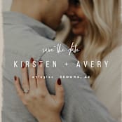 "Kindred" - Save the Dates in Nutmeg by Melissa Egan of Pistols - Detail