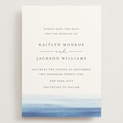 "Watercolour Stripe" - Save the Dates in Ocean by Bethan - Front