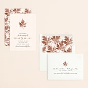 "Leaf Print" - Save the Dates in Mocha by Katharine Watson - Assembled