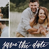 "Modern Ribbon" - Save the Dates in Navy by Stacey Meacham - Detail