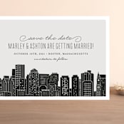 "Big City - Boston" - Save the Dates in Light Taupe by Hooray Creative - Front