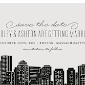 "Big City - Boston" - Save the Dates in Light Taupe by Hooray Creative - Detail