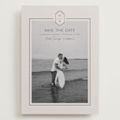 "Modern Monogram" - Save the Dates in Dove by Rachelle Clarke - Front