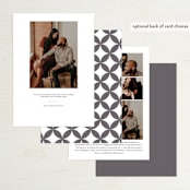 "Retro Script" - Save the Dates in Cotton by Hooray Creative - Back of Card Options