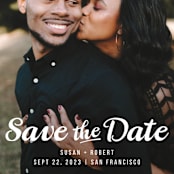 "Retro Script" - Save the Dates in Cotton by Hooray Creative - Detail