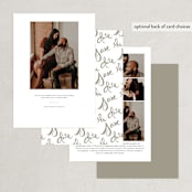 "Hand-Lettered" - Save the Dates in Lily by Dean Street - Back of Card Options