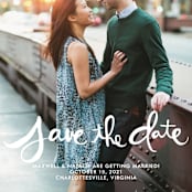 "Hand-Lettered" - Save the Dates in Lily by Dean Street - Detail