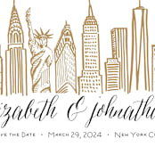 "Skyline - New York City" - Save the Dates in Gold Coast by Abby Munn - Detail