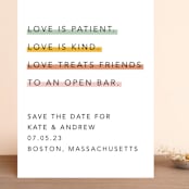 "Love is..." - Save the Dates in Sobert by Hudson meet Rose - Front