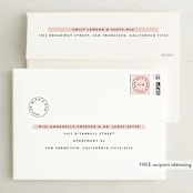 "Sealed with a Kiss" - Save the Dates in Blush by Hudson meet Rose - FREE Recipient Addressing