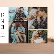 "Modern Grid" - Save the Dates in fog by Jessica Ogden - Front