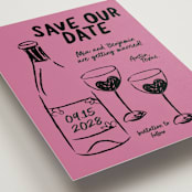 "Heart of Glass" - Save the Dates in Pretty in Pink by Helena Vitto - Detail