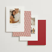"two toned" - Save the Dates in Poppy by Deborah Chou - Back of Card Options