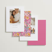 "Floral Pop" - Save the Dates in Vibrance press by Itsy Belle Studio - Back of Card Options