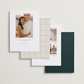 "Love Story" - Save the Dates in Mocha by Kate Ahn - Back of Card Options