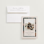 "Love Story" - Save the Dates in Mocha by Kate Ahn - Save the Date with Envelope