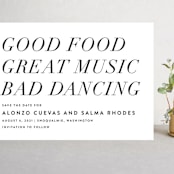"Bad Dancing" - Save the Dates in Dove by Amy Payne - Front