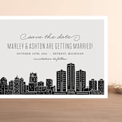 "Big City - Detroit" - Save the Dates in Light Taupe by Hooray Creative - Front