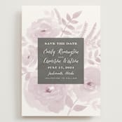 "Watercolor Floral" - Save the Dates in Lilac by Jill Means - Front