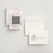 "Watercolor Floral" - Save the Dates in Lilac by Jill Means - Assembled