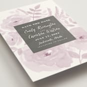 "Watercolor Floral" - Save the Dates in Lilac by Jill Means - Detail